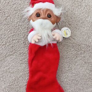 NEW Norfin Trolls Smithy Santa Christmas Stocking Vintage Hard Face Macys NWT